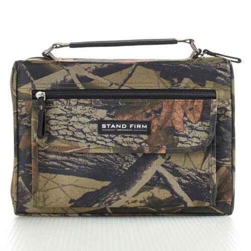 6006937131644 Camouflage Poly-Canvas Bible / Book Cover w/Stand Firm" Tag - 1 Corinthians 16:"