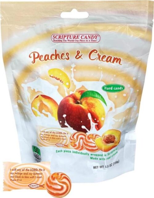 641520044954 Peaches And Cream Hard Candy Bag 25 Pieces
