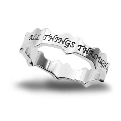 315140034137 Triple Heart Christ My Strength (Size 7 Ring)