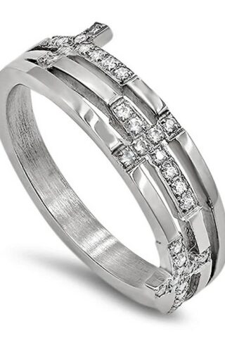 363636994793 CZ Trinity Cross Guarded In Christ Jesus (Size 9 Ring)