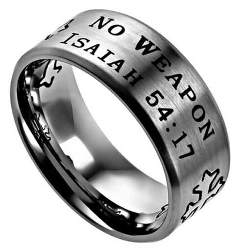 568422541780 Neo Cross Scripture Band No Weapon (Size 8 Ring)
