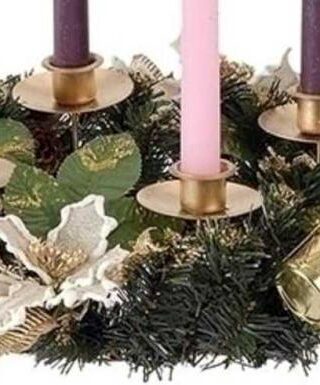 089945364453 Ivory Poinsettia Advent Wreath