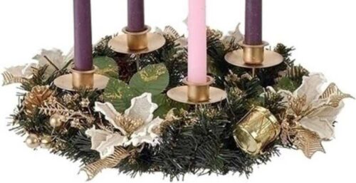 089945364453 Ivory Poinsettia Advent Wreath