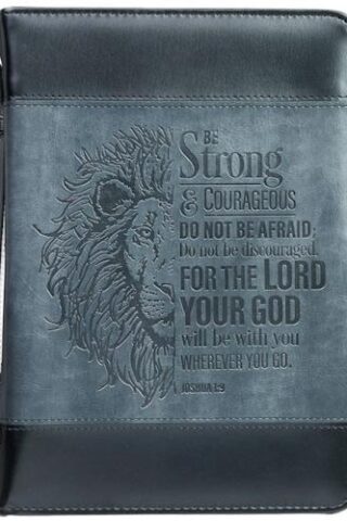 1220000137325 Men's Classic Bible Cover Be Strong and Courageous Lion Joshua 1:9