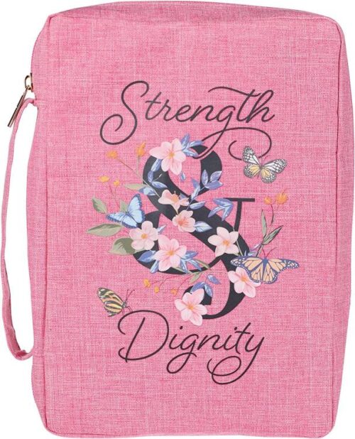 1220000320253 Polyester Canvas Bible Cover for Women w/Zippered Pocket & Pen Storage: Strength