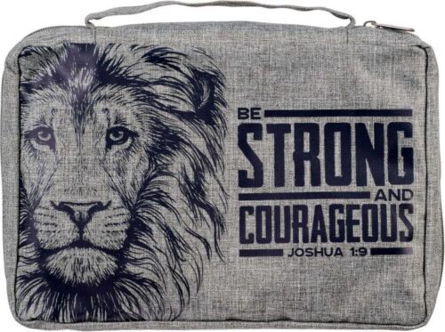 1220000320505 Value Poly-canvas Bible Cover for Men & Women: Strong & Courageous Bold Lion - J