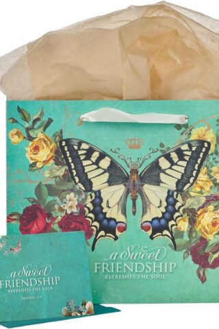 1220000321311 Large Landscape Scripture Gift Bag for Women & Friends w/Card & Tissue Paper Set