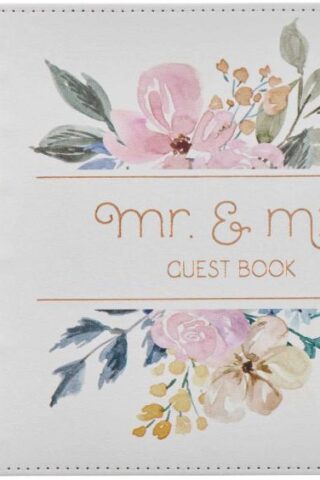 1220000321946 Mr. & Mrs. Floral Wedding Guest Book - We Love Because He First Loved Us - 1 Joh