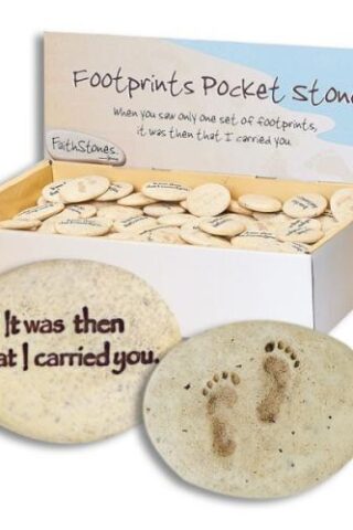 089945516494 Footprints Pocket Stone