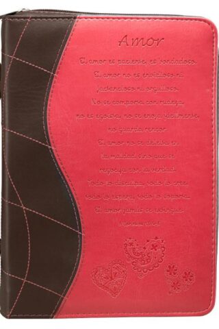 6006937114906 Pink «Amor» Bible / Book Cover - 1 Corinthians 13:4-8 (Large) (Spanish Edition