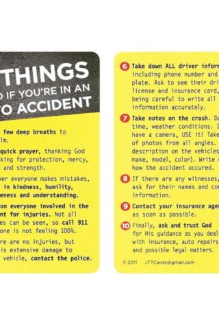 603799448369 Auto Accident Pocket Card