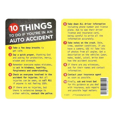 603799448369 Auto Accident Pocket Card
