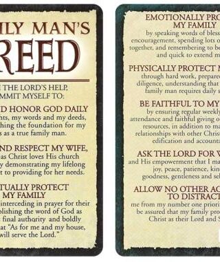 603799448390 Family Mans Creed Pocket Card