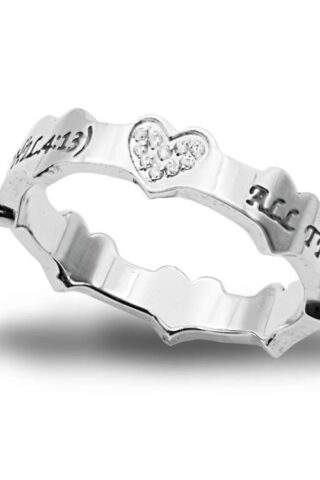 315140024138 Triple Heart Christ My Strength (Size 6 Ring)