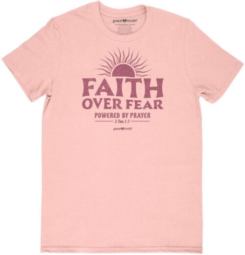 612978644744 Faith Over Fear Powered By Prayer (XL T-Shirt)
