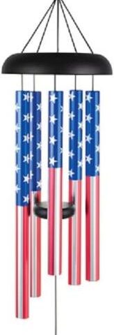 096069630883 American Flag Windchime 32 Inch