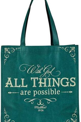 1220000135680 Reusable Fashion Shopping Tote Bag for Women: With God All Things are Possible -
