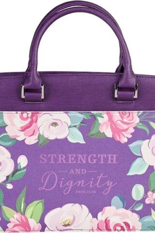 1220000324787 Fashion Vegan Leather Purse Style Bible Cover for Women: Strength & Dignity Gold