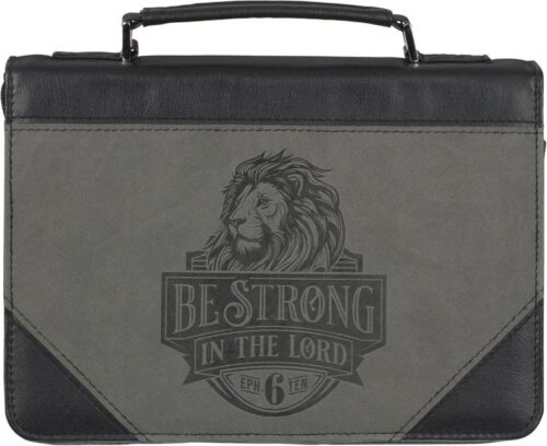 1220000326484 Classic Premium Vegan Leather Inspirational Bible Cover for Men & Women: Be Stro