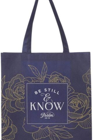 1220000327245 Inspirational Reusable Shopping Tote Bag for Women: Be Still & Know Uplifting Bi