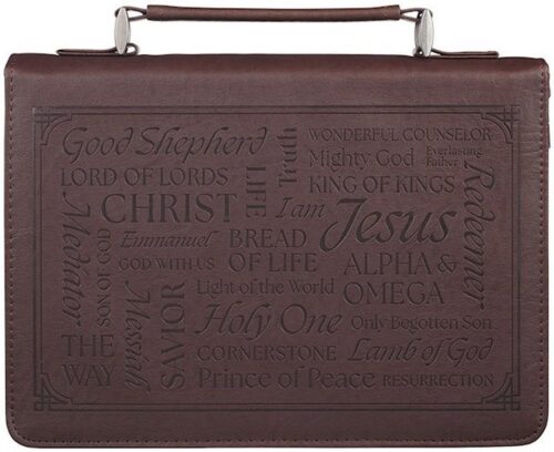 1220000327283 Classic Premium Vegan Leather Inspirational Bible Cover for Men & Women: Names o