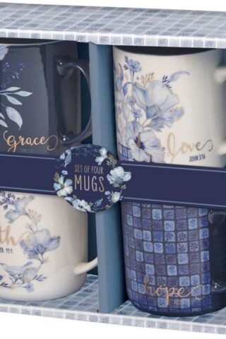1220000327528 Inspirational Scripture Novelty Ceramic Coffee & Tea Mug Set for Women: Faith