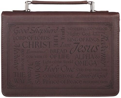1220000327832 Classic Premium Vegan Leather Inspirational Bible Cover for Men & Women: Names o