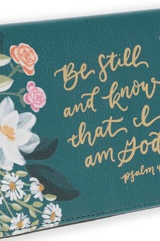 1220000328020 Premium Vegan Leather Scripture Checkbook Cover for Women: Be Still & Know Inspi