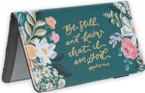 1220000328020 Premium Vegan Leather Scripture Checkbook Cover for Women: Be Still & Know Inspi