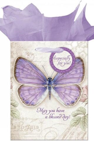 6006937130654 Purple Butterfly Gift Bag