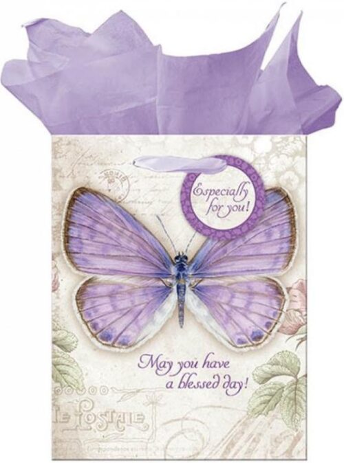 6006937130654 Purple Butterfly Gift Bag