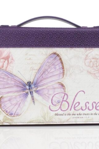 6006937131675 Purple Botanic Butterfly Blessings Fashion Bible Cover  Blessed Jeremiah 17:7  B