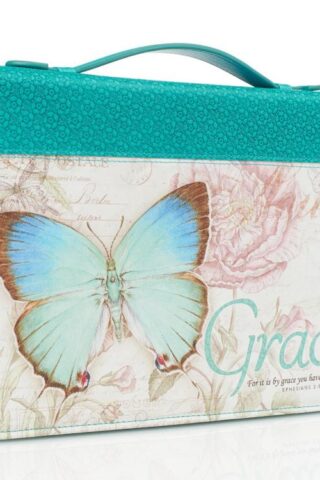 6006937131682 Teal Botanic Butterfly Blessings Fashion Bible Cover  Grace Ephesians 2:8  Bible