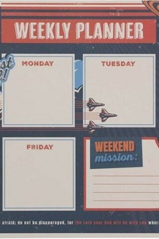 6006937170469 Large Undated A4 Weekly Daily Desk Planner Pad for Kids & Teens: Strong & Courag