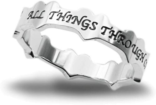 315140054135 Triple Heart Christ My Strength (Size 9 Ring)