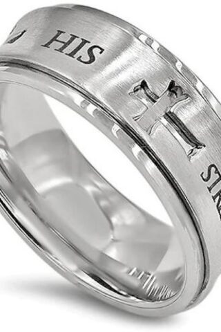 679822611123 4 Cross Spinner 1 Timothy 6:11 (Size 12 Ring)