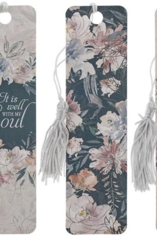 6006937152595 Inspirational 3 Piece Paper Cardstock Bookmark Set for Women: It is Well with My