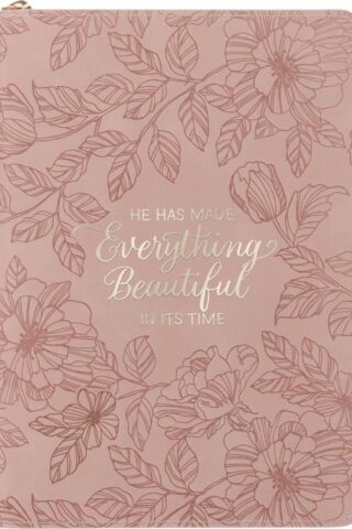 9798896780618 Everything Beautiful Blush Floral Journal With Zipper Closure Ecclesiastes