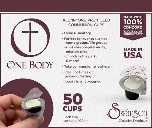 788200564958 Communion Cups One Body All In One Prefilled 50 Pack