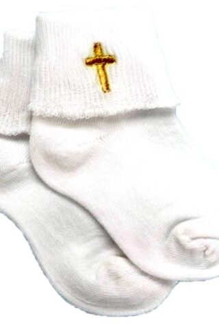 089945361568 Baptism Socks With Cross Embroidery