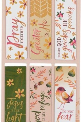 1220000137219 Set of 6 Beloved Scripture Favorites w/Autumn/Fall Acorns Inspirational Magnetic