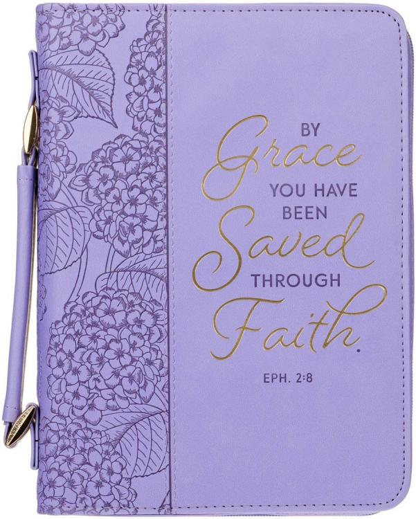 1220000320147 Faux Leather Fashion Bible Cover for Women: By Grace You Have Been Saved - Ephes