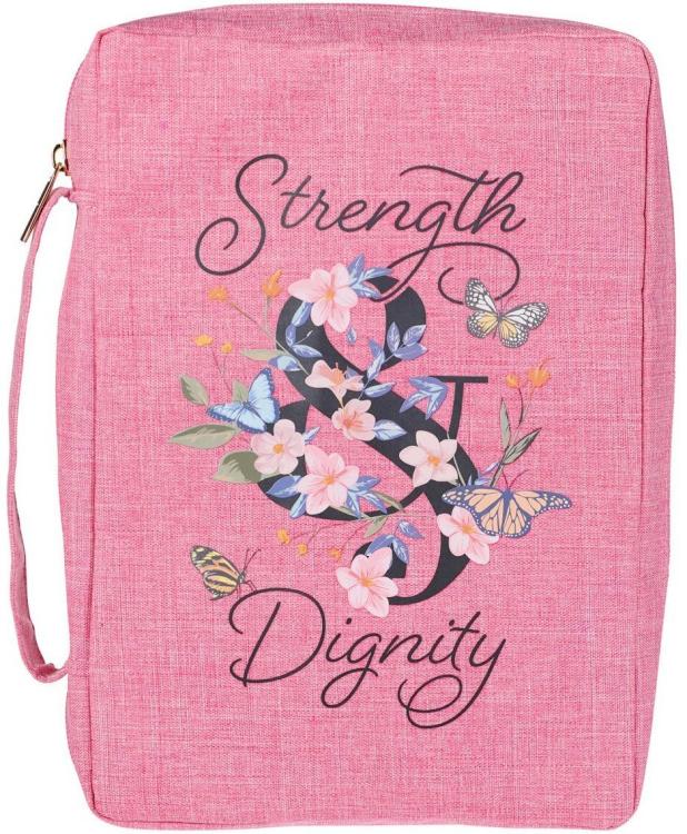 1220000320253 Polyester Canvas Bible Cover for Women w/Zippered Pocket & Pen Storage: Strength