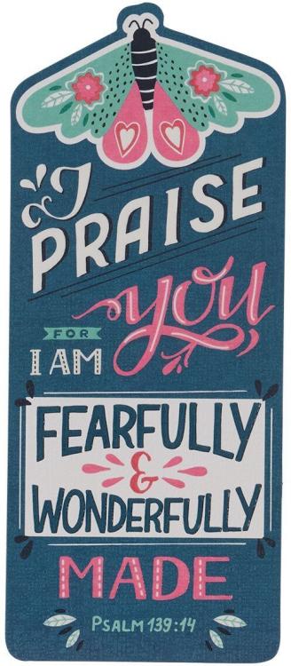 1220000320758 Premium Cardstock Bookmark for Girls & Women: Fearfully & Wonderfully Made - Psa