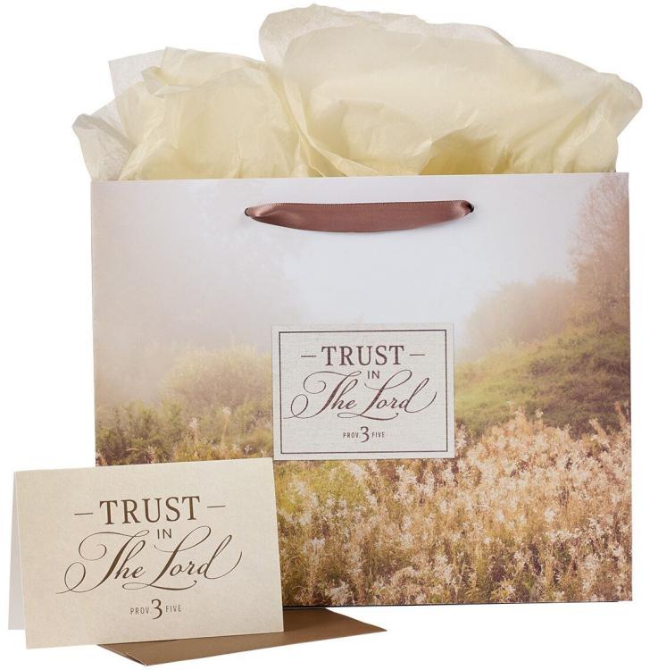 1220000320987 Large Landscape Gift Bag for Men & Women w/Greeting Card & Tissue Paper Set: Tr
