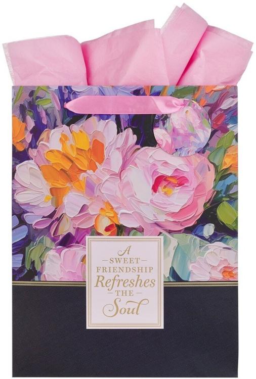 1220000326620 A Sweet Friendship Refreshes the Soul Large Gift Bag w/Handles
