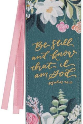 1220000328099 Premium Vegan Leather Inspirational Scripture Bookmark for Women: Be Still & Kno