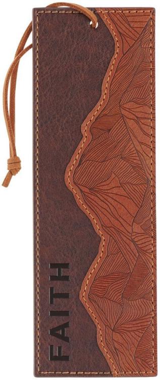 1220000720107 Premium Vegan Leather Inspirational Scripture Bookmark for Men & Women: Faith En