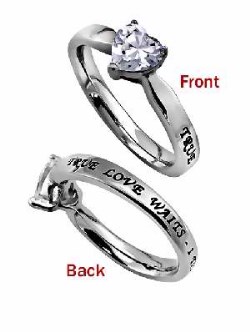 202222141282 CZ Heart True Love Waits (Size 8 Ring)
