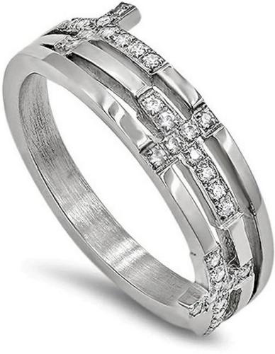 363636994793 CZ Trinity Cross Guarded In Christ Jesus (Size 9 Ring)